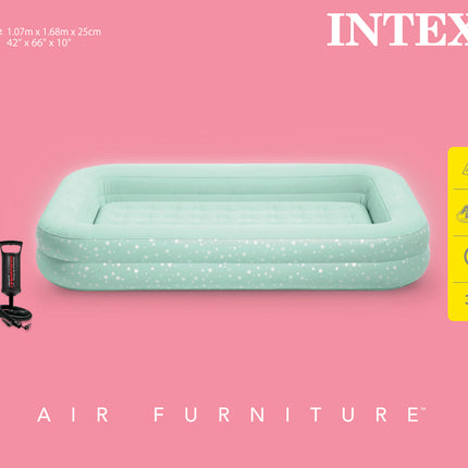 Intex Kidz Inflatable Travel Bed set with Hand Pump - Stars. Great for Travel 66810.