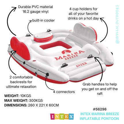 Intex Marina Breeze Inflatable Pontoon 56296.