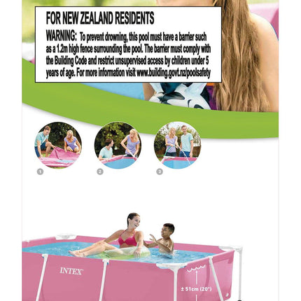 Intex Pink Rectangular Frame Pool 28266.