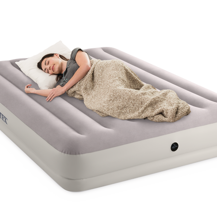 Intex Queen Dura-Beam Prestige Mid-Rise Airbed w/ USB150 Pump- 64179.