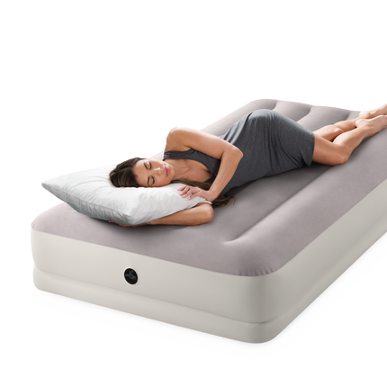 Intex Single (Twin) Dura-Beam Prestige Mid-Rise Airbed w/ USB150 Pump - 64177.