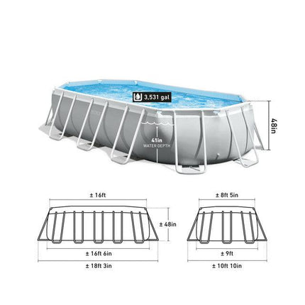 Intex PRISM Frame 16' Above Ground Pool 503cm x 274cm x 122cm 26796.