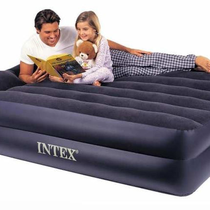 Intex Queen Pillow Rest Airbed with 240v pump 64124.