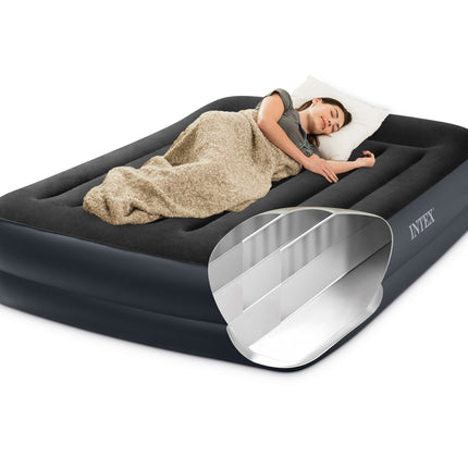 Intex Queen Pillow Rest Airbed with 240v pump 64124.