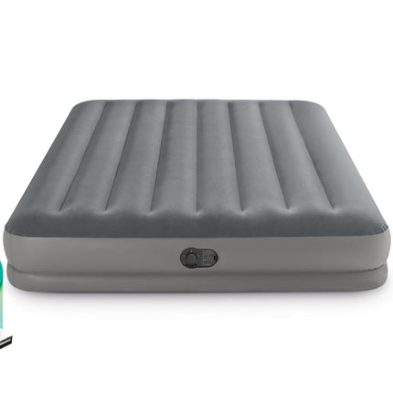 INTEX Queen Dura-Beam® Standard Prestige Air Mattress 12" Queen w/ Built-In USB Electric Pump 64114.