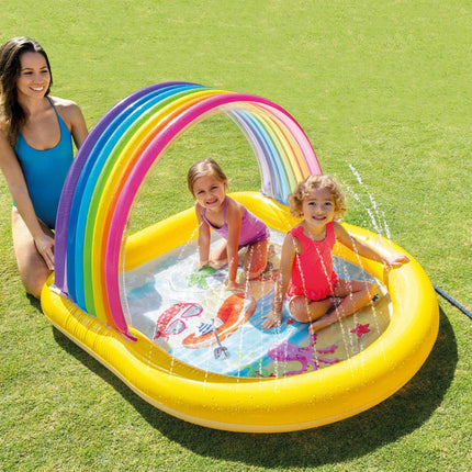 Intex Rainbow Arch Inflatable Spray Kiddie Pool 57156.