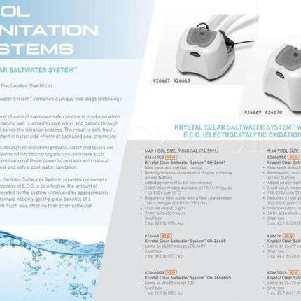 Intex Pool Salt Chlorinator for Above Ground Pool 12g/hour 26670.