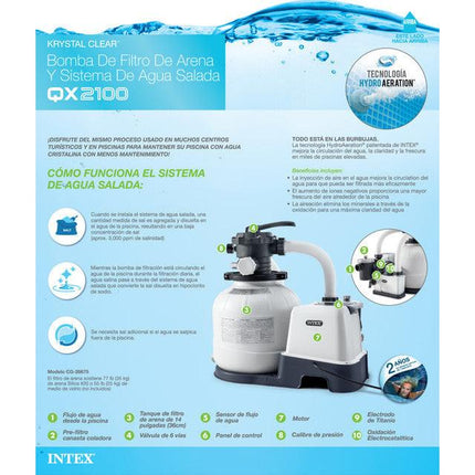 Intex Krystal Clear Sand Filter Pump and Saltwater Pool Chlorine System - 26676.