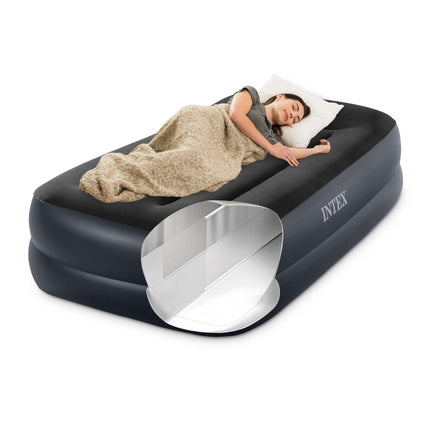 Intex Single (Twin) Pillow Rest Airbed 240v Pump 42cm 64122.