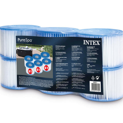 Intex Spa S1 Replacement Filter Cartridges 6 Pack 29011.