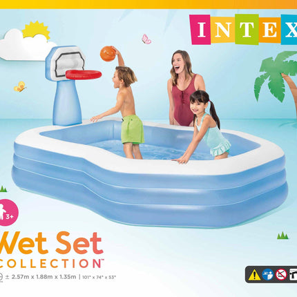 Intex Swim Center Shootin' Hoops Inflatable Pool 2.57m x 1.88m 57183.
