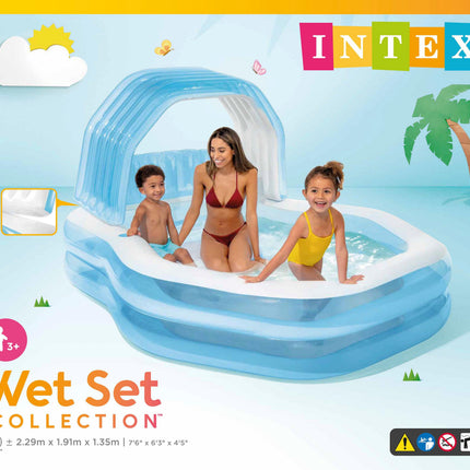Intex Sun Shade Swim Center Family Inflatable Pool 57186.