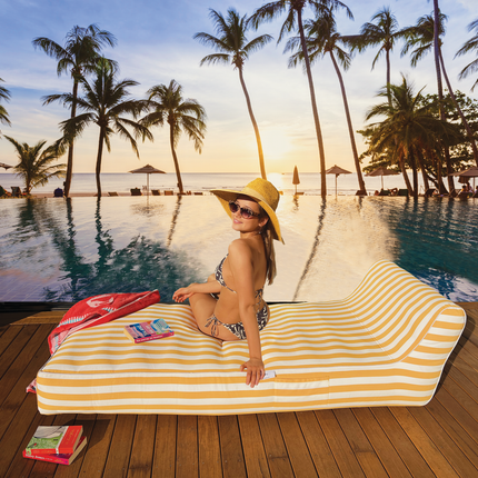 Spire Paradisus Luxury Pool Lounge Yellow Stripe RL-884Y.
