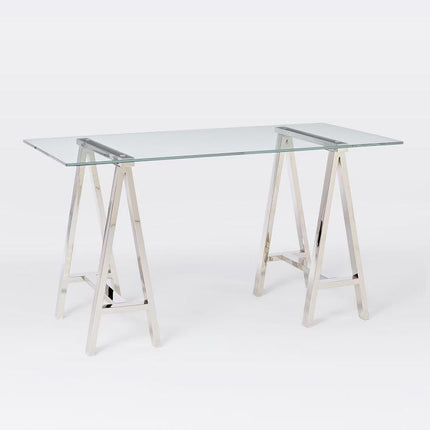 Stainless Steel & Glass Venus Office Desk Table.