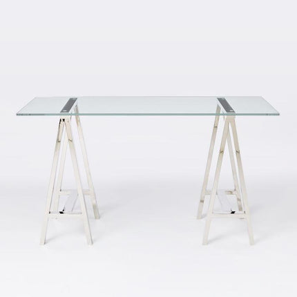 Stainless Steel & Glass Venus Office Desk Table.