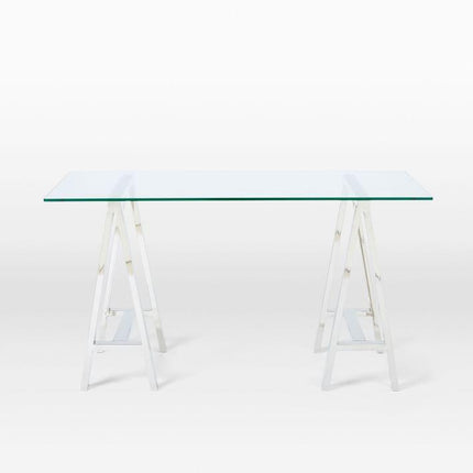 Stainless Steel & Glass Venus Office Desk Table.