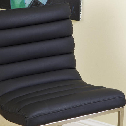Auburn Modern Leather Bar Chair BarStool In Black.