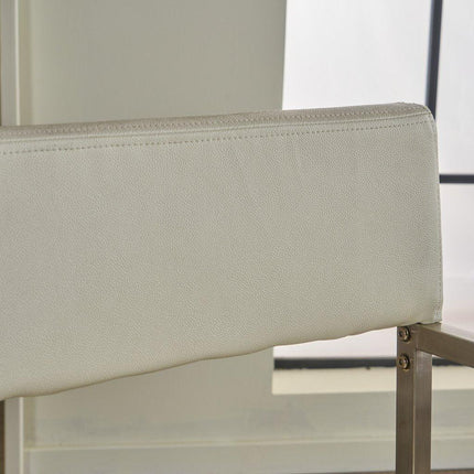 Rocklin Steel & Bonded Leather Director chair Armchair in White.