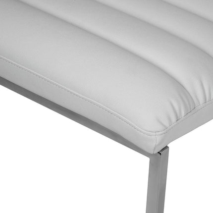 Caviar Bonded Leather & Steel Lounge Accent Chair in White.