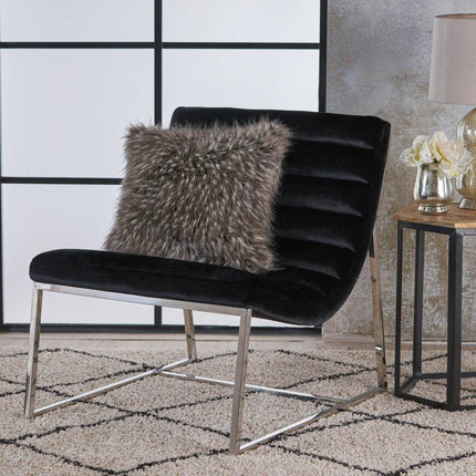 Glorie Black Velvet Sofa Accent Chair ArmChair.