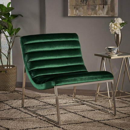 Glorie Emerald/Green Velvet Sofa Accent Chair ArmChair.