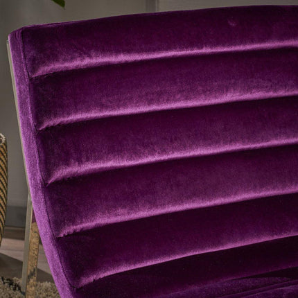 Glorie Plum Velvet Sofa Accent Chair ArmChair.