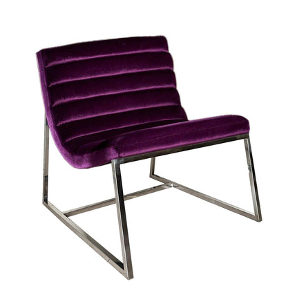 Glorie Plum Velvet Sofa Accent Chair ArmChair.