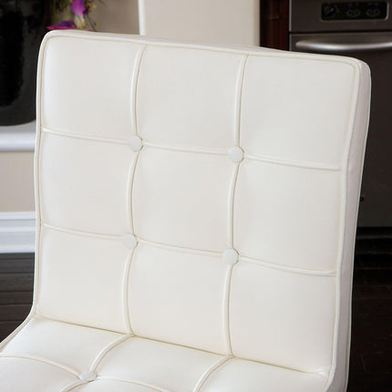 Pandora Bonded Leather & Steel Bar Stool in White.
