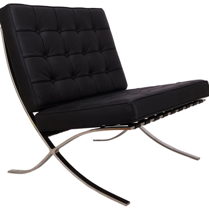 Black Barcelona Chair - Classic Version - Replica.