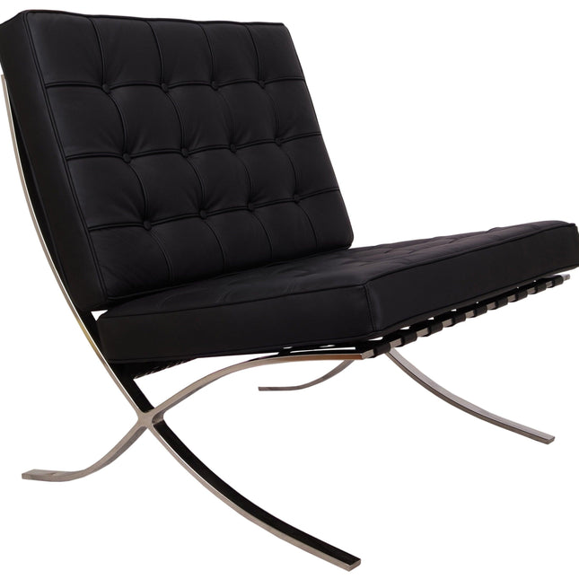 Black Barcelona Chair - Classic Version - Replica.