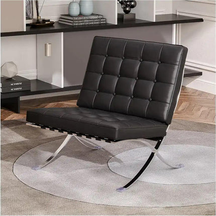 Black Barcelona Chair - Classic Version - Replica.