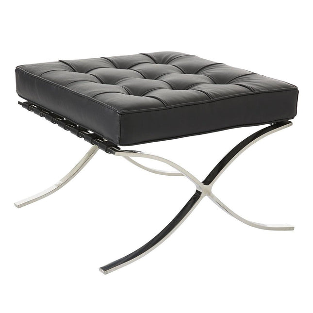 Black Barcelona Ottoman - Classic Version - Replica.