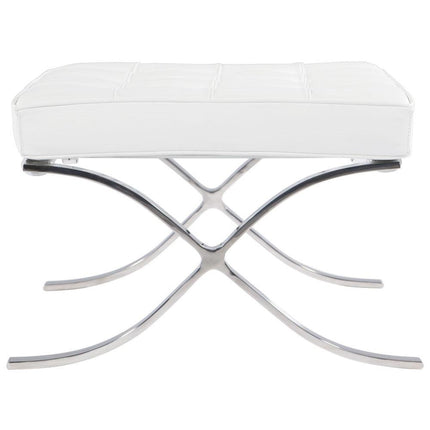 White Barcelona Ottoman - Classic Version - Replica.