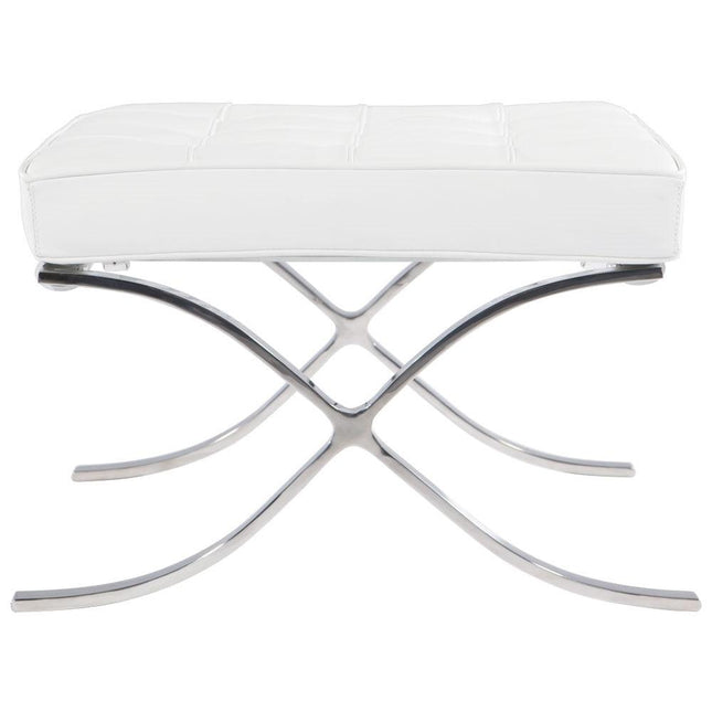 White Barcelona Ottoman - Classic Version - Replica.