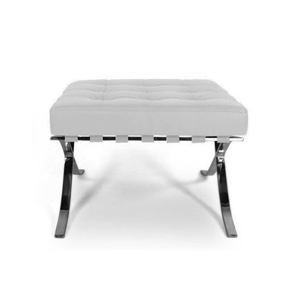 White Barcelona Ottoman - Classic Version - Replica.