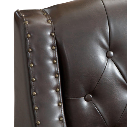 Coogee Bonded Leather Armchair & Ottoman in Brown.