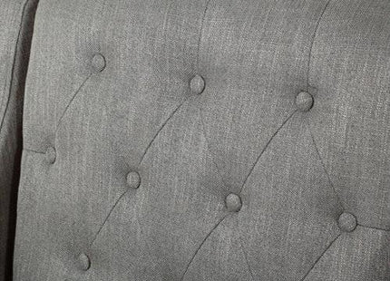 Canberra Fabric Armchair & Ottoman in Grey Linen.