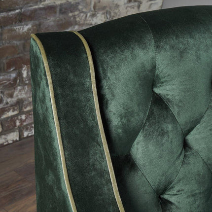 Lara Two Tone Tufted Emerald New Velvet Club Armchair.