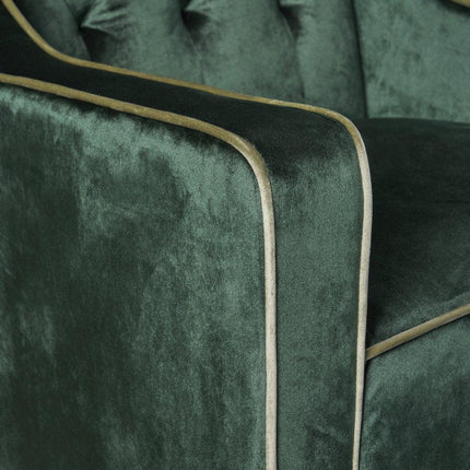 Lara Two Tone Tufted Emerald New Velvet Club Armchair.