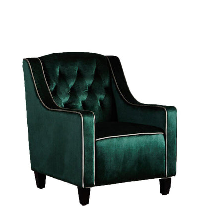 Lara Two Tone Tufted Emerald New Velvet Club Armchair.