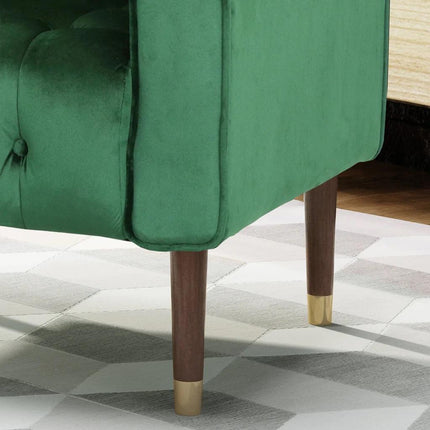 Lewisham Emerald Tufted Velvet Armchair.