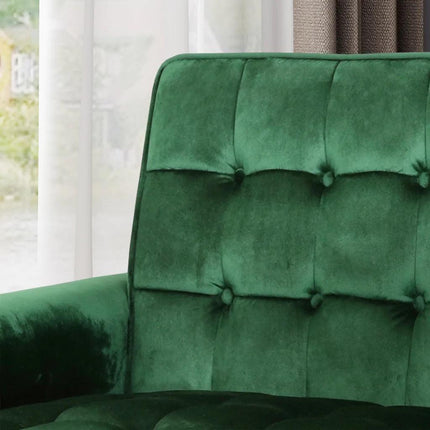 Lewisham Emerald Tufted Velvet Armchair.