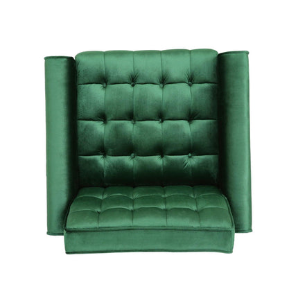 Lewisham Emerald Tufted Velvet Armchair.