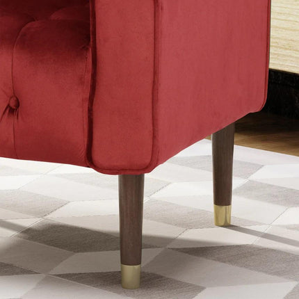 Lewisham Garnet Tufted Velvet Armchair.
