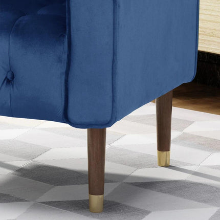 Lewisham Navy Blue Tufted Velvet Armchair.