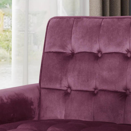 Lewisham Raisin Tufted Velvet Armchair.