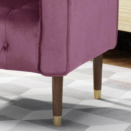 Lewisham Raisin Tufted Velvet Armchair.