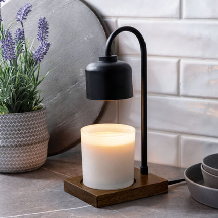 Black & Wood Arched Lamp.