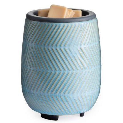 Blue Herringbone Flip Dish Wax Warmer.