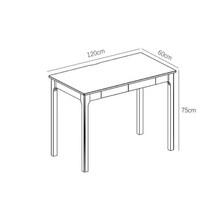 Mitch Solid Wood Study Desk /Rubberwood/Minimal Assembly/White.